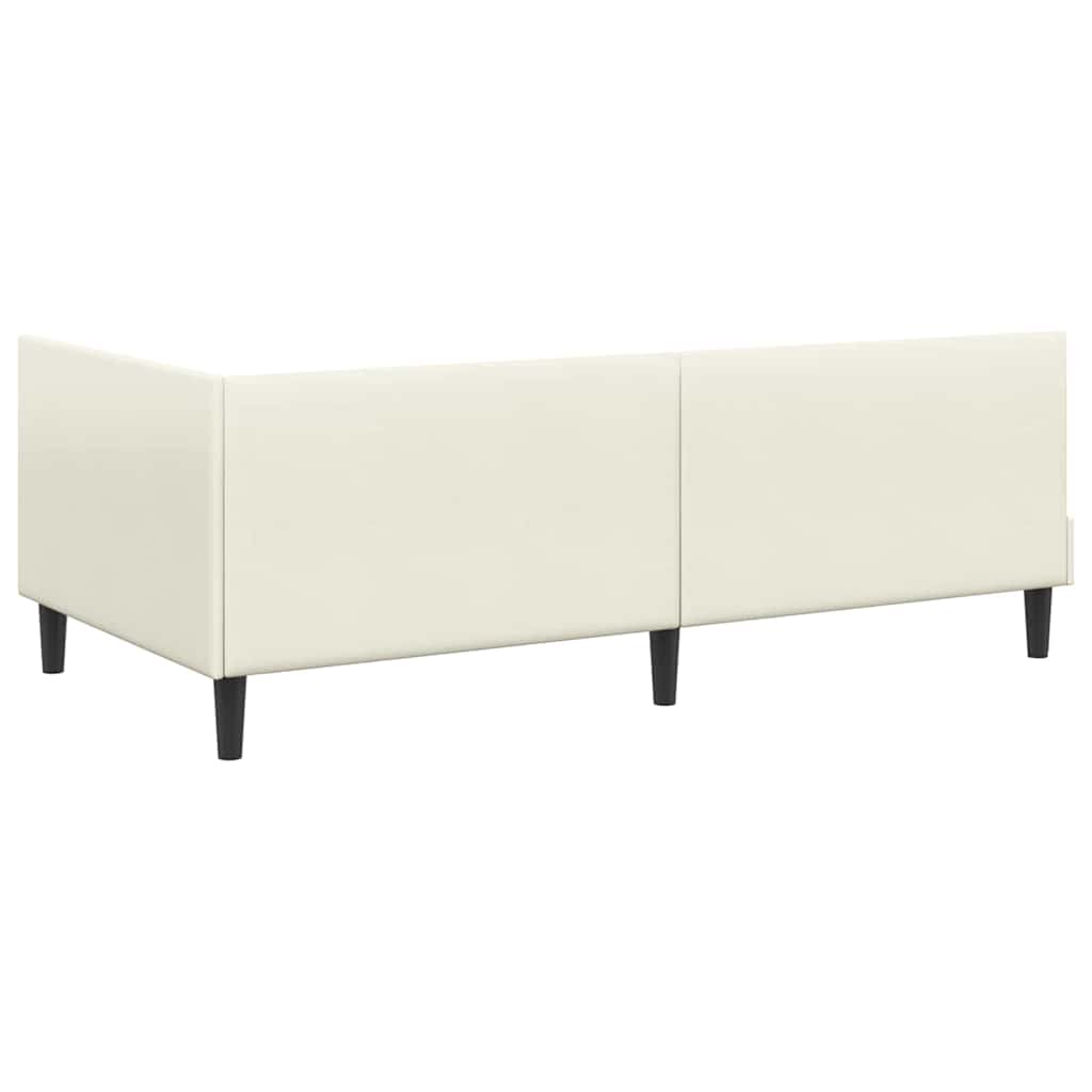 Hjørnesengramme med hovedgærde Creme 100 cm x 200 cm Fløjl