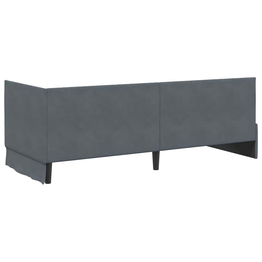 Hjørnesengramme med hovedgærde Mørkegrå 80 cm x 200 cm Fløjl