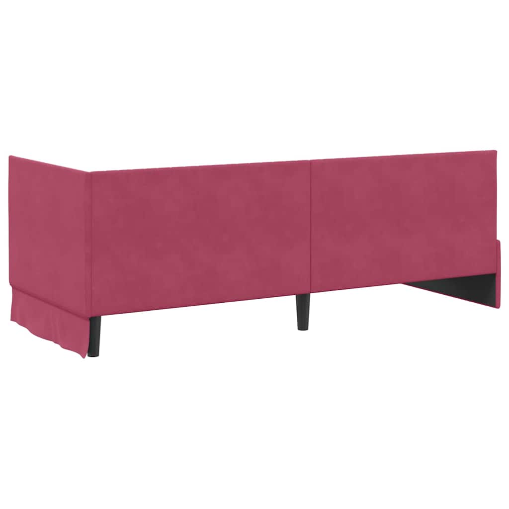 Hjørnesengramme med hovedgærde Vinrød 80 cm x 200 cm Fløjl