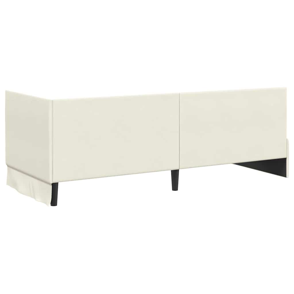 Hjørnesengramme med hovedgærde Creme 80 cm x 200 cm Fløjl