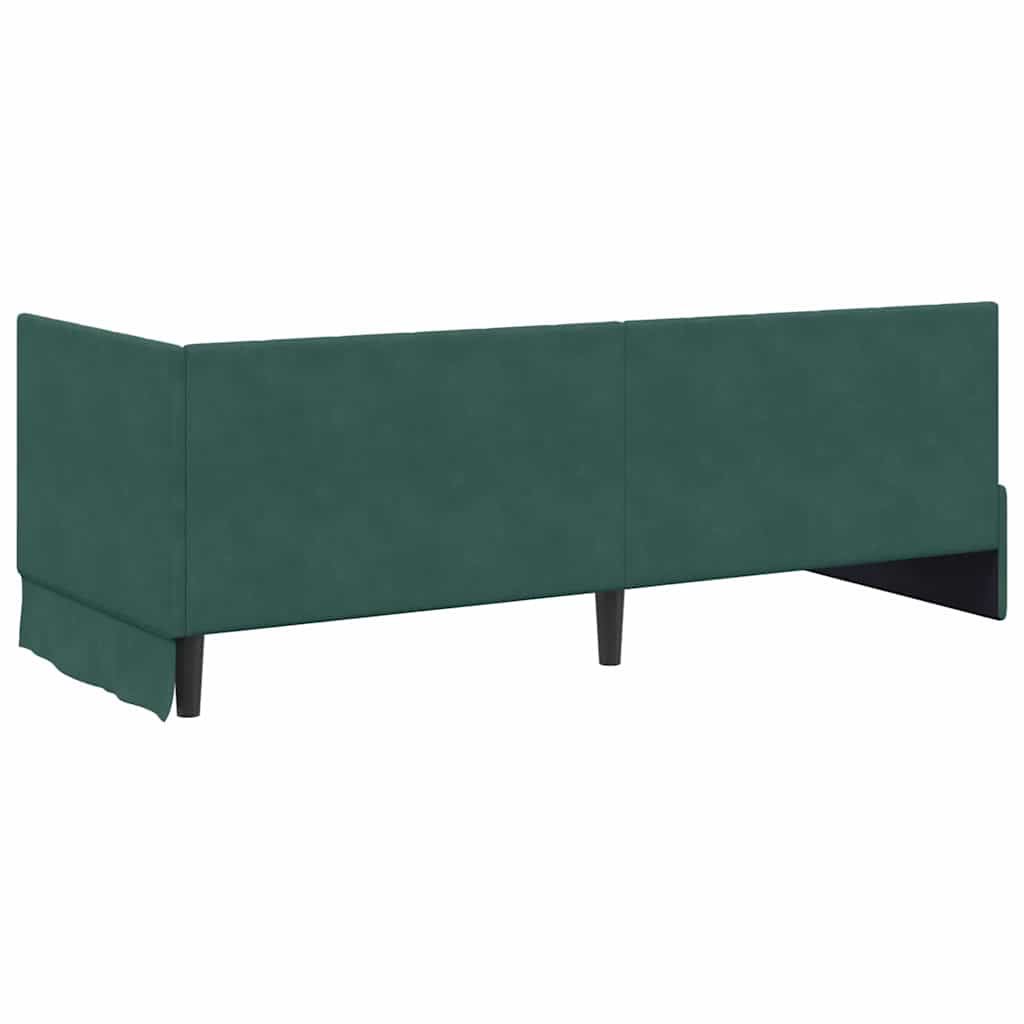 Hjørnesengramme med hovedgærde Mørkegrøn 80 cm x 200 cm Fløjl