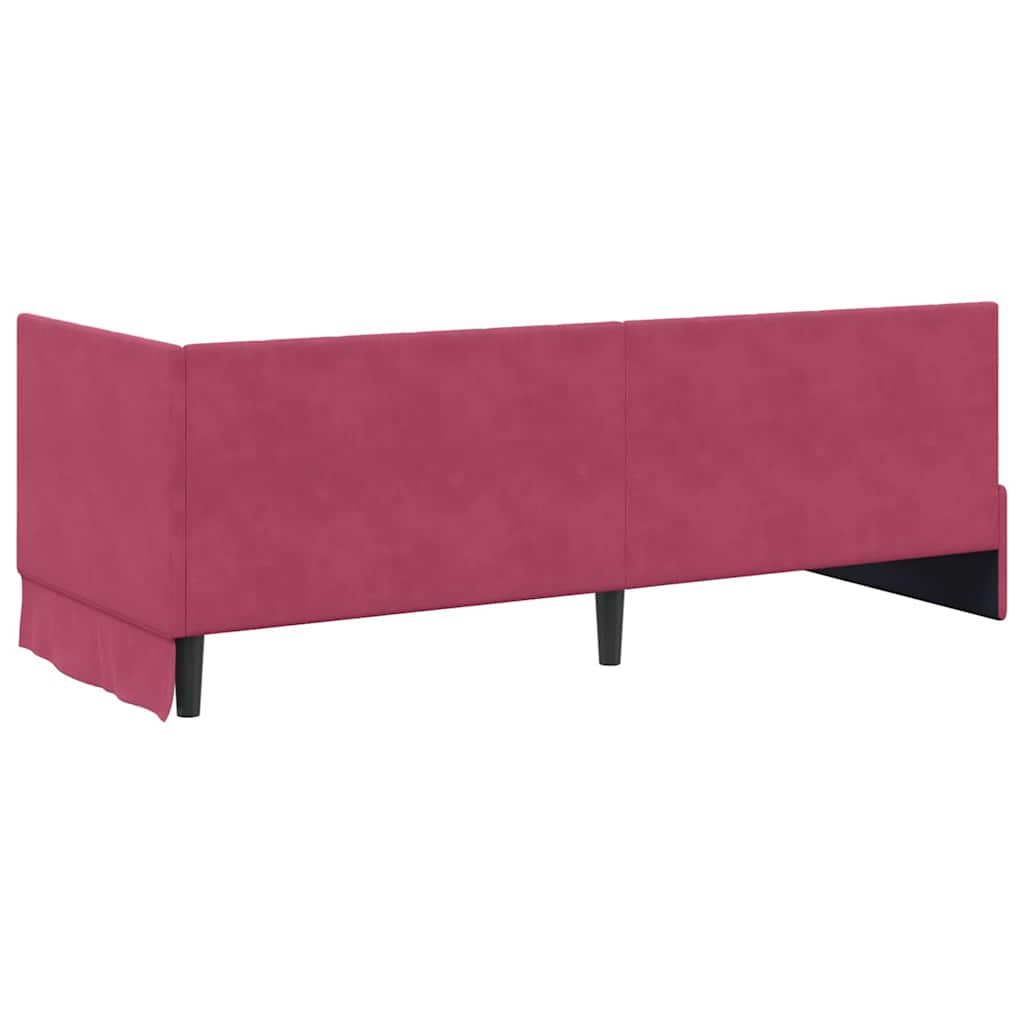 Hjørnesengramme med hovedgærde Vinrød 80 cm x 200 cm Fløjl