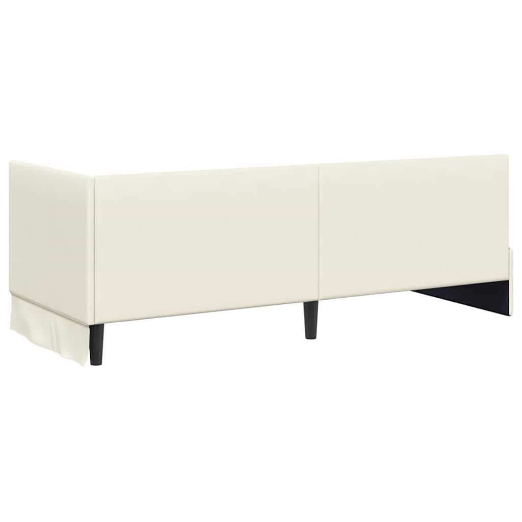 Hjørnesengramme med hovedgærde Creme 80 cm x 200 cm Fløjl