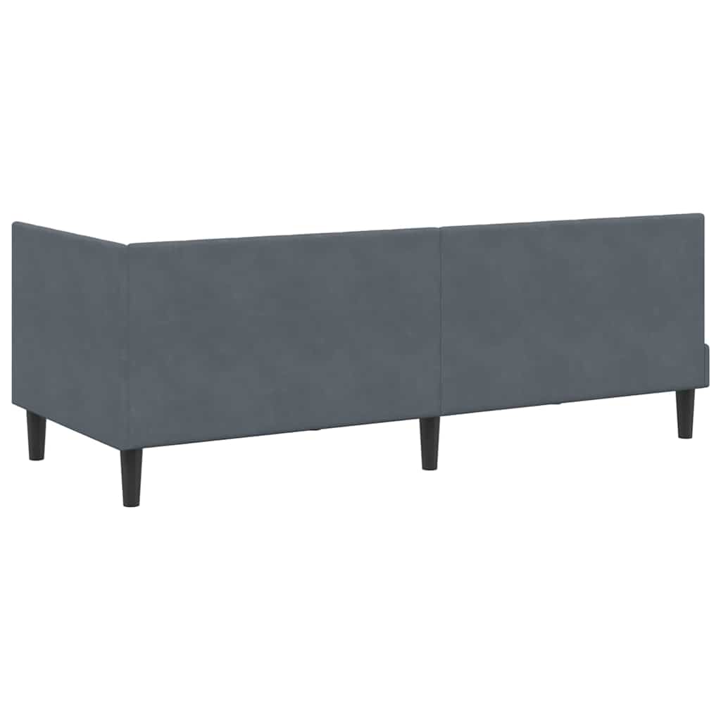 Hjørnesengramme med hovedgærde Mørkegrå 80 cm x 200 cm Fløjl