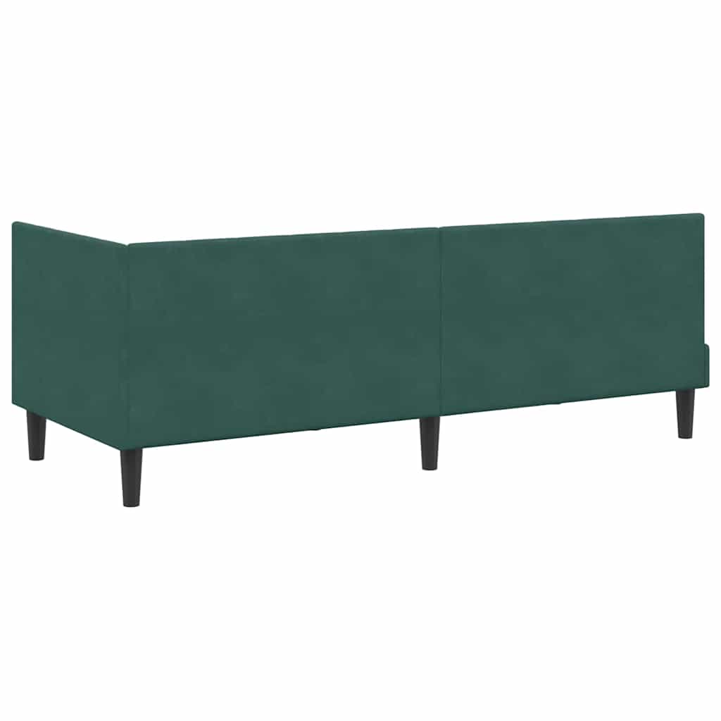Hjørnesengramme med hovedgærde Mørkegrøn 80 cm x 200 cm Fløjl