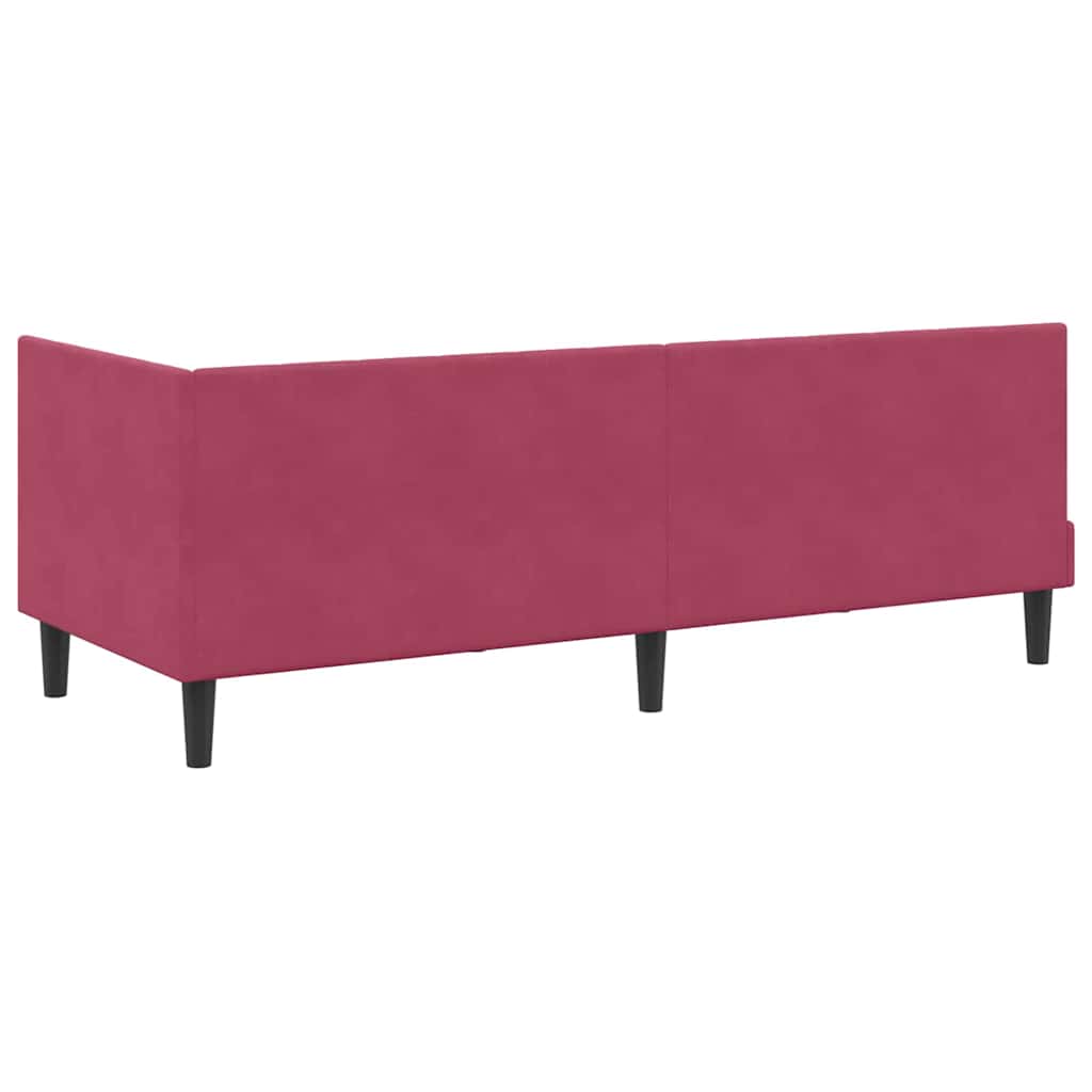 Hjørnesengramme med hovedgærde Vinrød 80 cm x 200 cm Fløjl