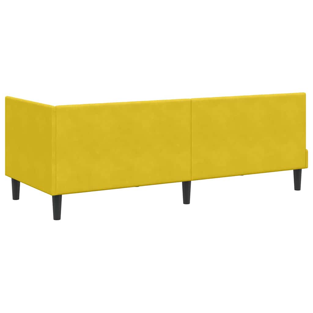 Hjørnesengramme med hovedgærde Gul 80 cm x 200 cm Fløjl