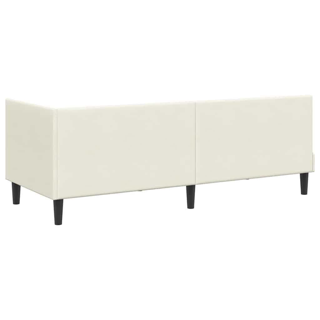 Hjørnesengramme med hovedgærde Creme 80 cm x 200 cm Fløjl