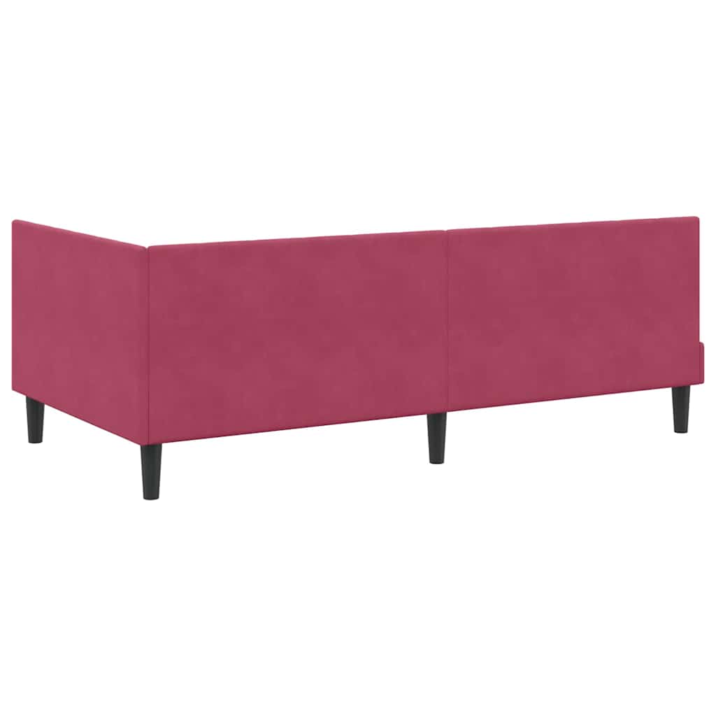 Hjørnesengramme med hovedgærde Vinrød 100 cm x 200 cm Fløjl