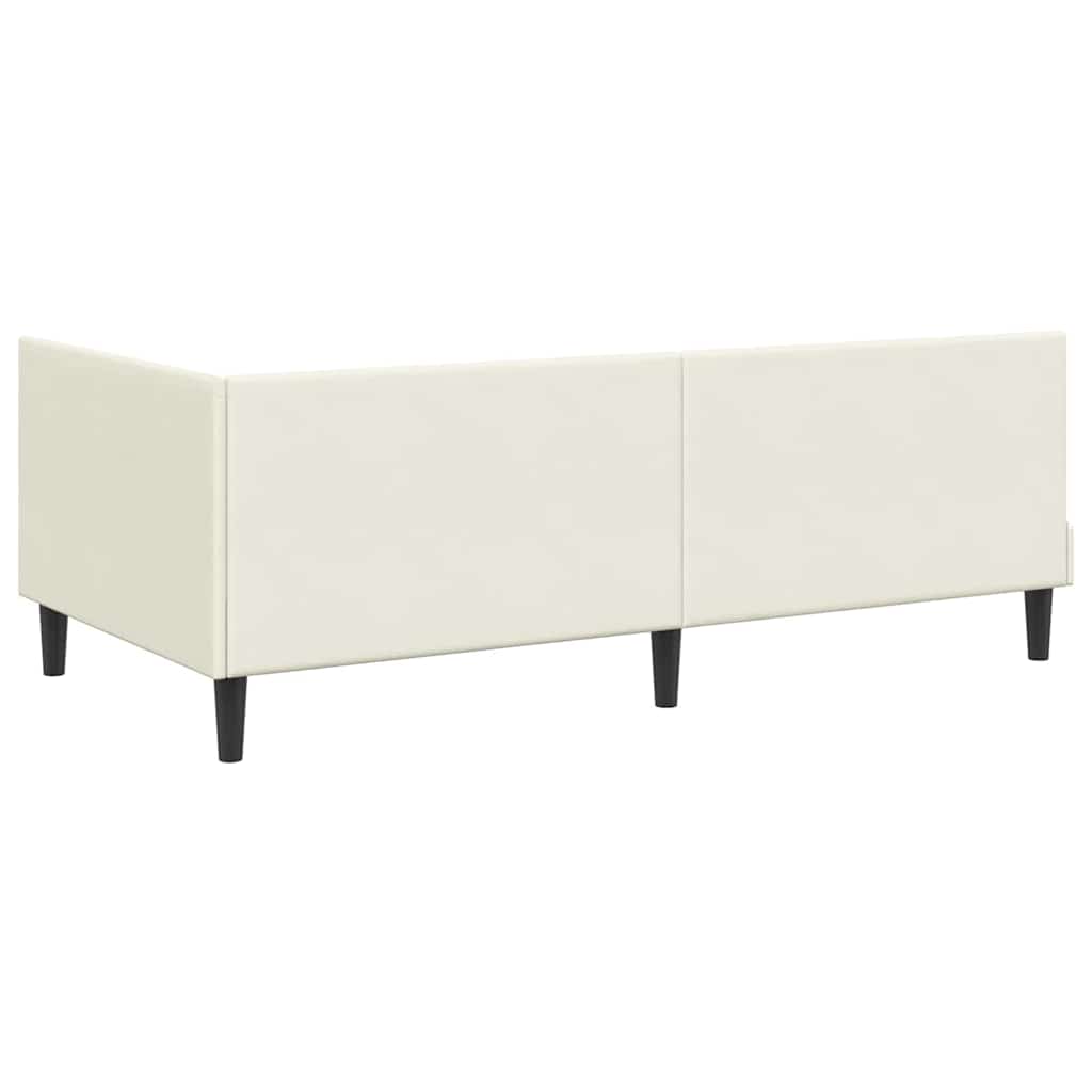 Hjørnesengramme med hovedgærde Creme 100 cm x 200 cm Fløjl