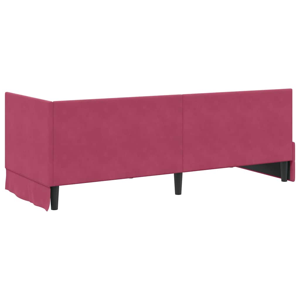 Hjørnesengramme med hovedgærde Vinrød 80 cm x 200 cm Fløjl