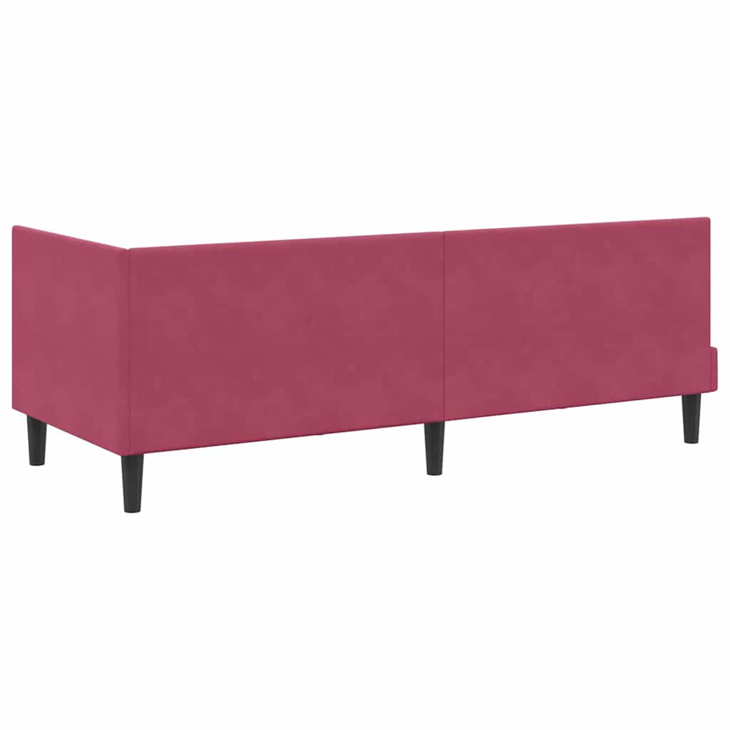 Hjørnesengramme med hovedgærde Vinrød 80 cm x 200 cm Fløjl