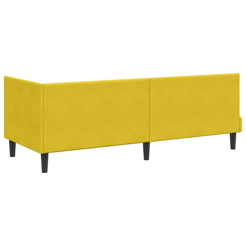 Hjørnesengramme med hovedgærde Gul 80 cm x 200 cm Fløjl