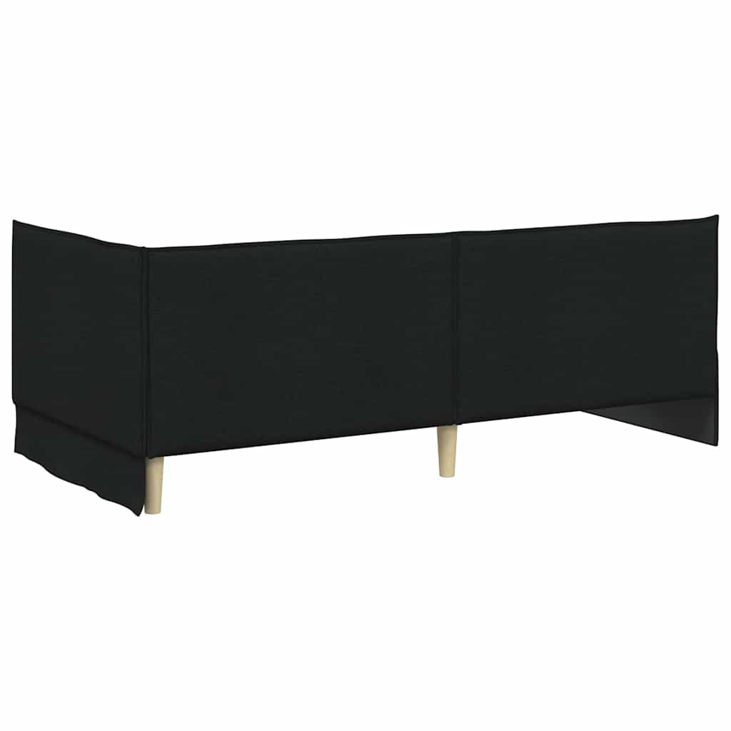 Hjørnesengramme med hovedgærde Sort 80 x 200 cm Stof