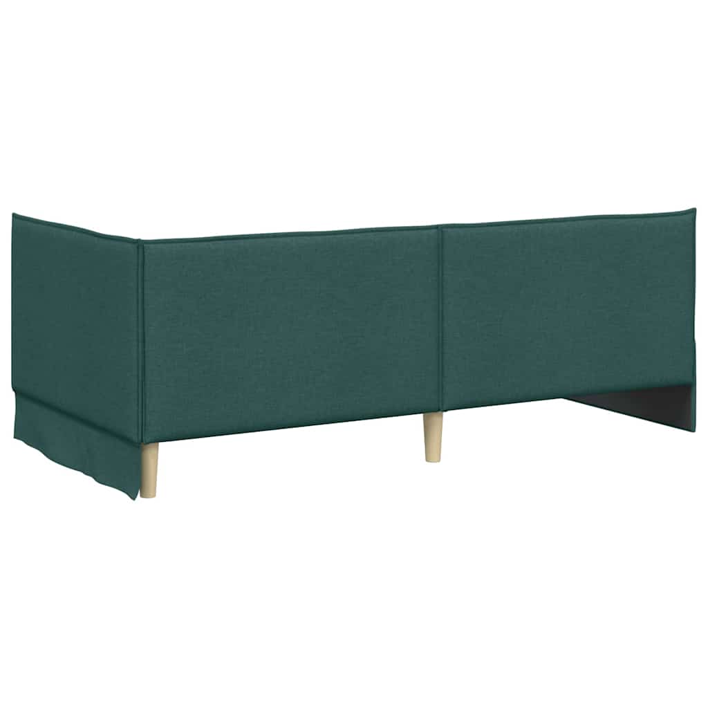Hjørnesengramme med hovedgærde Mørkegrøn 100 x 200 cm Stof