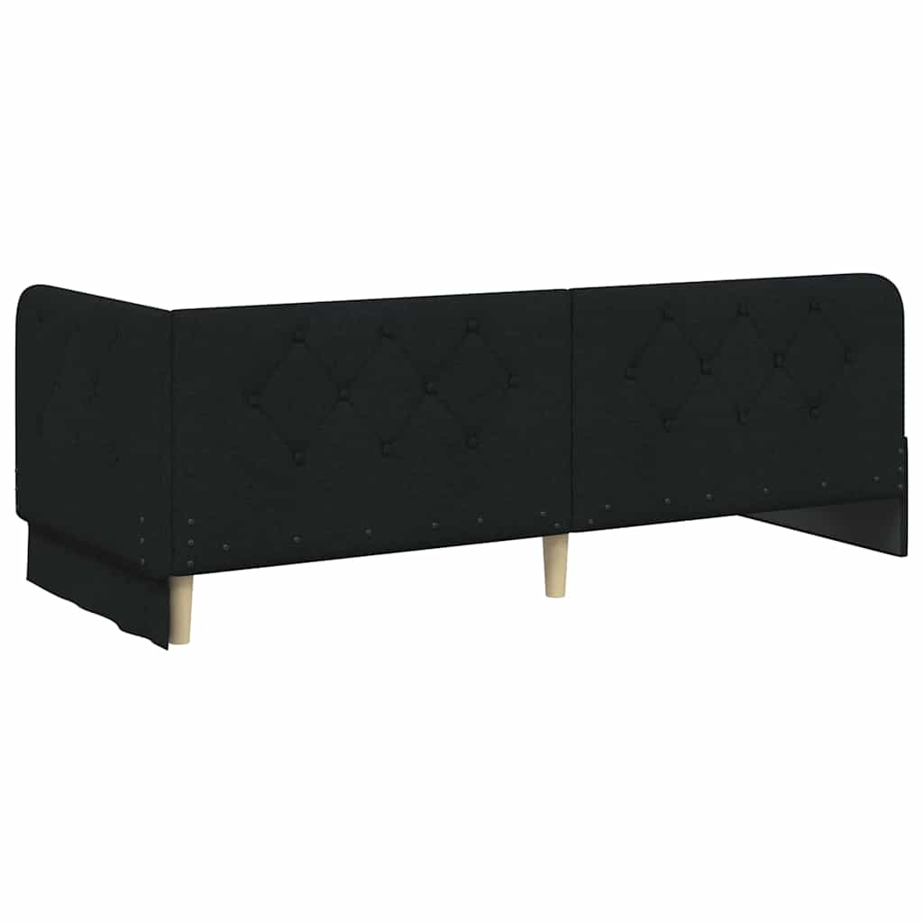 Hjørnesengramme Sort 80 x 200 cm Stof