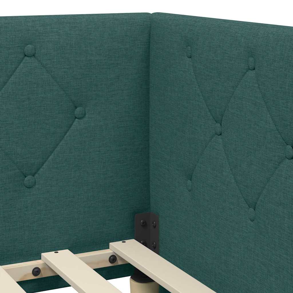 Hjørnesengramme Mørkegrøn 80 x 200 cm Stof