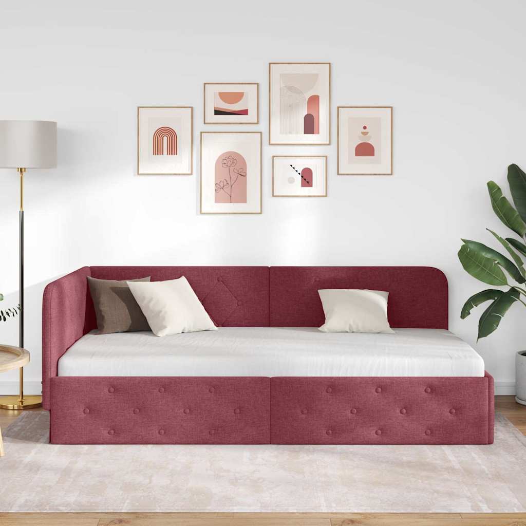 Hjørnesengramme Vinrød 90 x 200 cm Stof