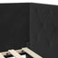 Hjørnesengramme Sort 90 x 200 cm Fløjl