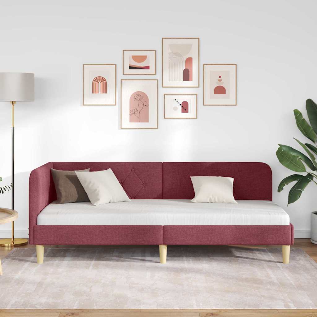 Hjørnesengramme Vinrød 80 x 200 cm Stof