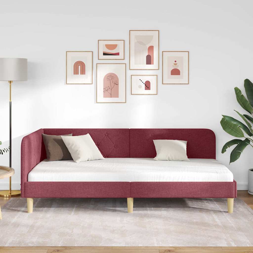 Hjørnesengramme Vinrød 90 x 190 cm Stof