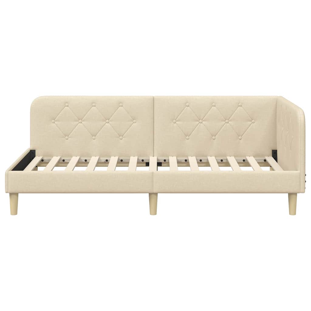 Hjørnesengramme Creme 90 x 190 cm Stof