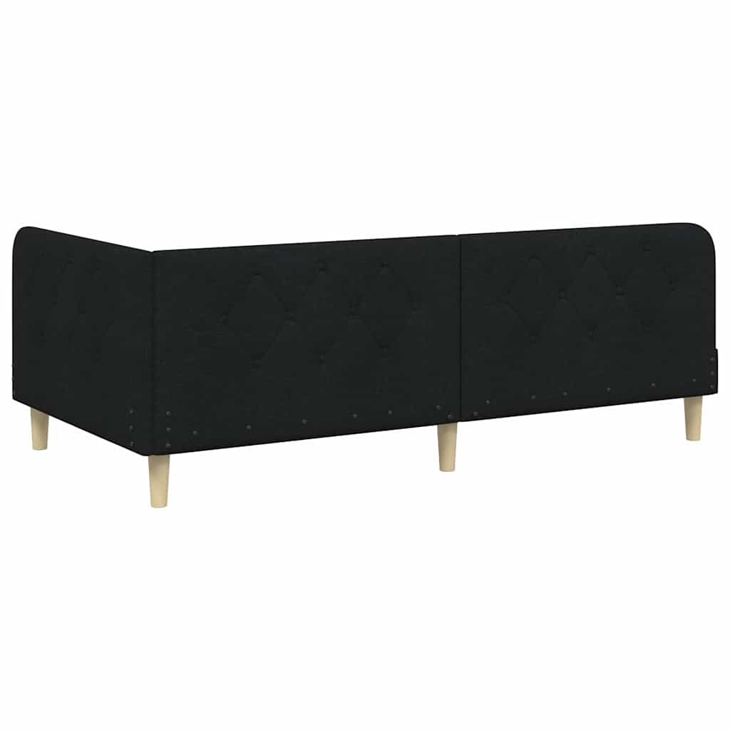 Hjørnesengramme Sort 100 x 200 cm Stof