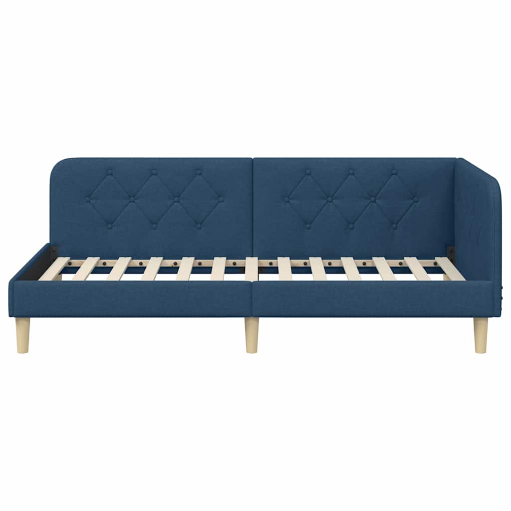 Hjørnesengramme Blå 100 x 200 cm Stof