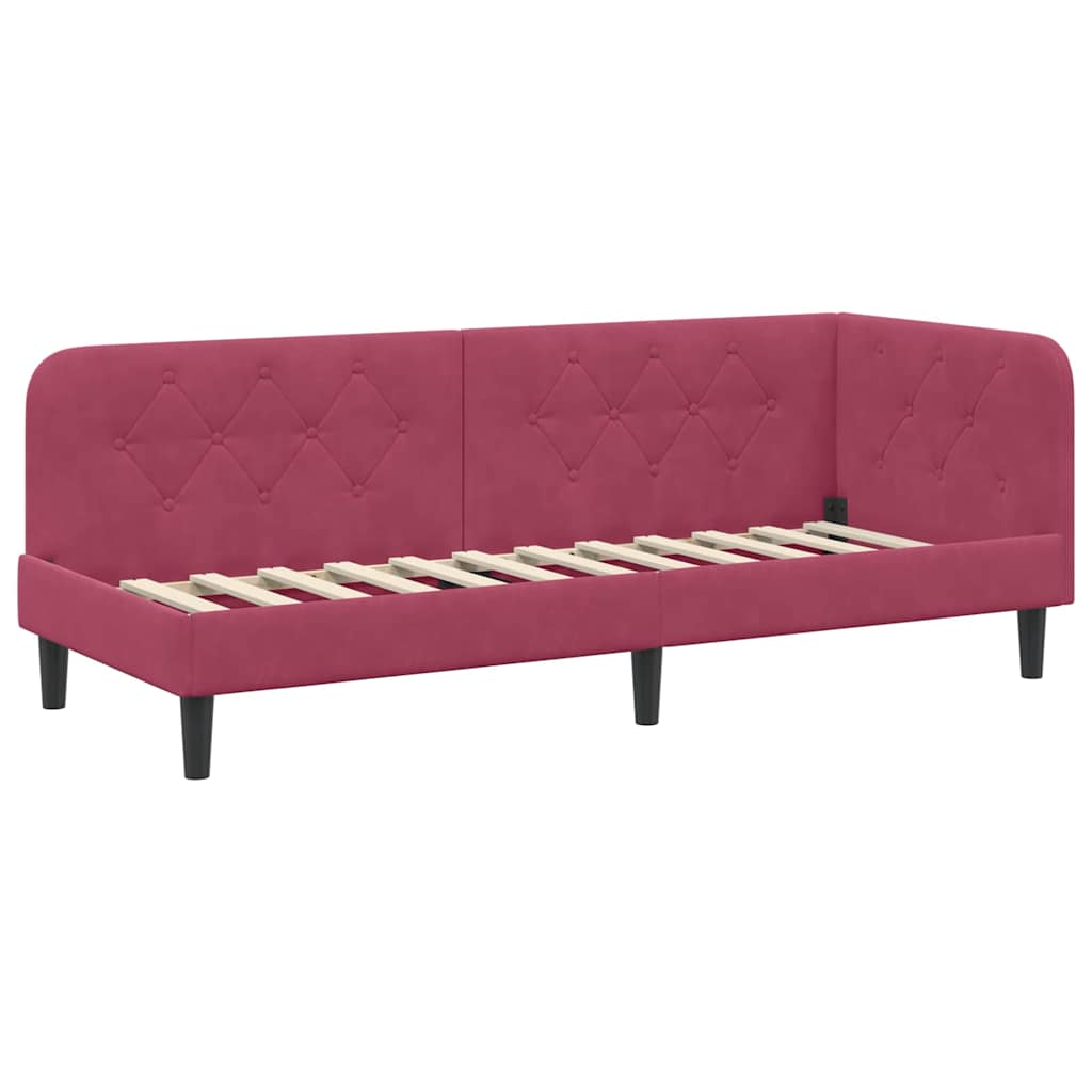 Hjørnesengramme Vinrød 80 x 200 cm Fløjl