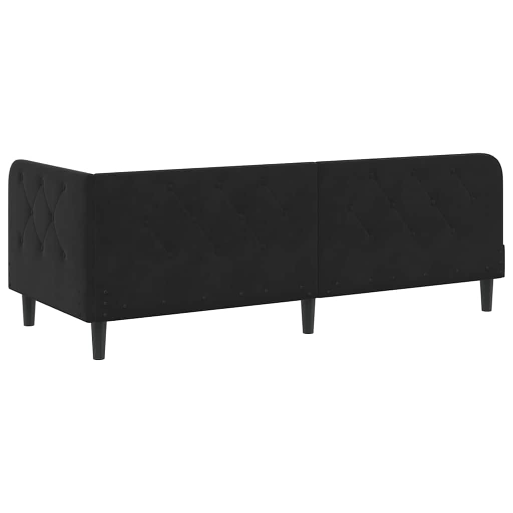 Hjørnesengramme Sort 80 x 200 cm Fløjl