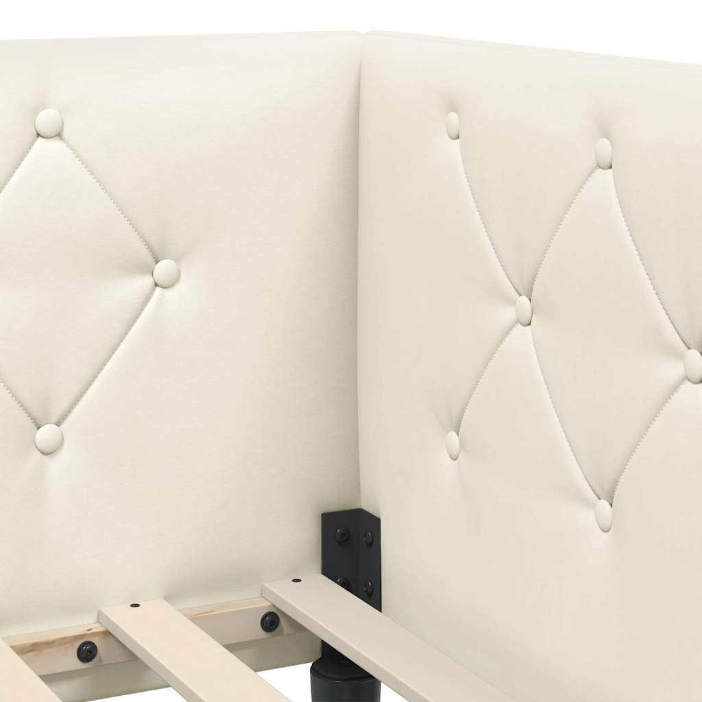 Hjørnesengramme Creme 80 x 200 cm Fløjl