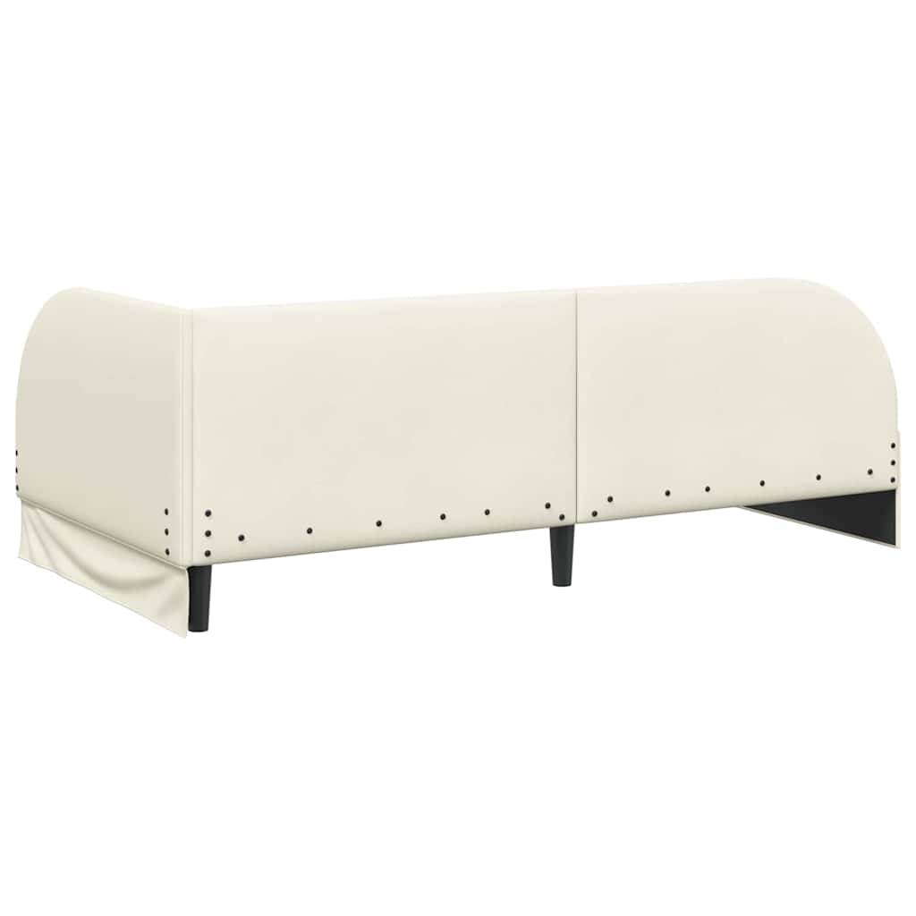 Hjørnesengramme med hovedgærde Creme 100 cm x 200 cm Fløjl