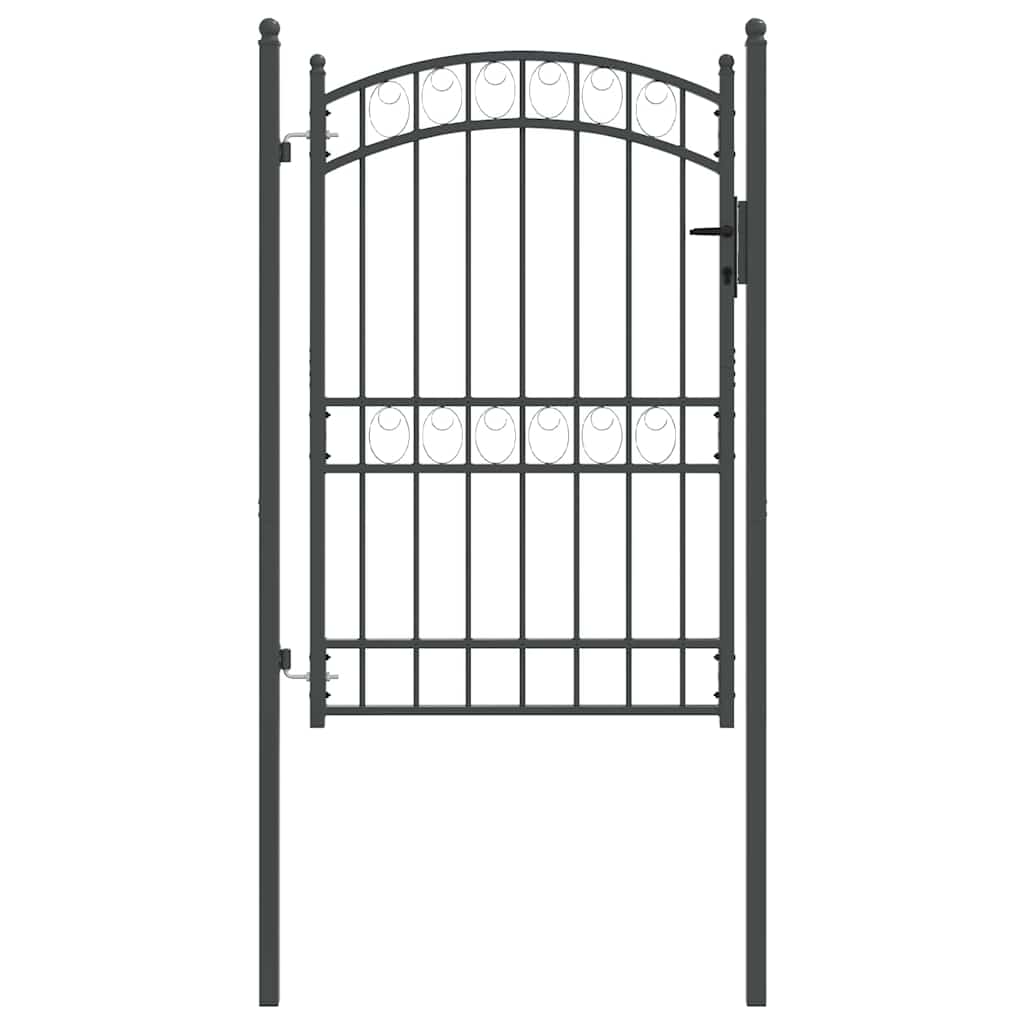 Hegnport EMMEN 200 x 100 cm Pulverlakeret Stål Grå Låses