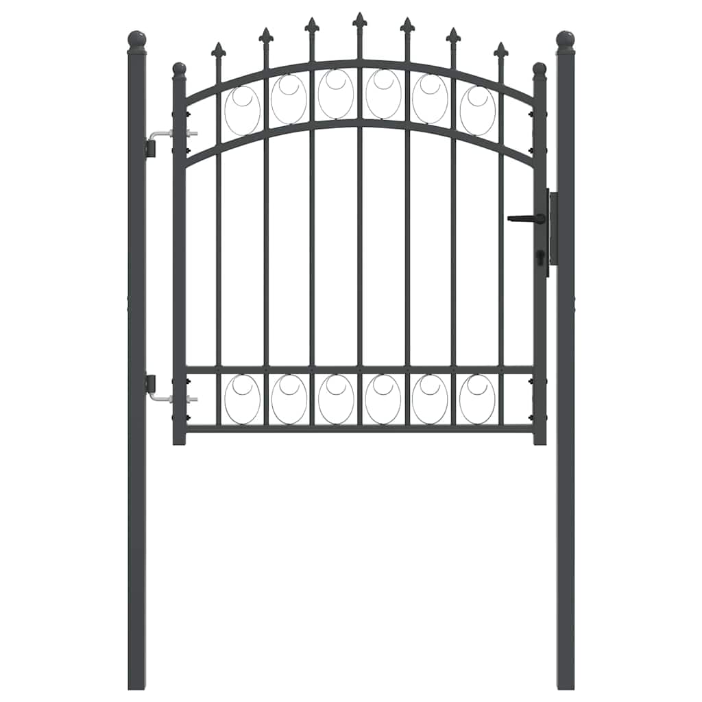 Hegnsportal med pigge EMMEN 100 x 100 cm Grå Låses