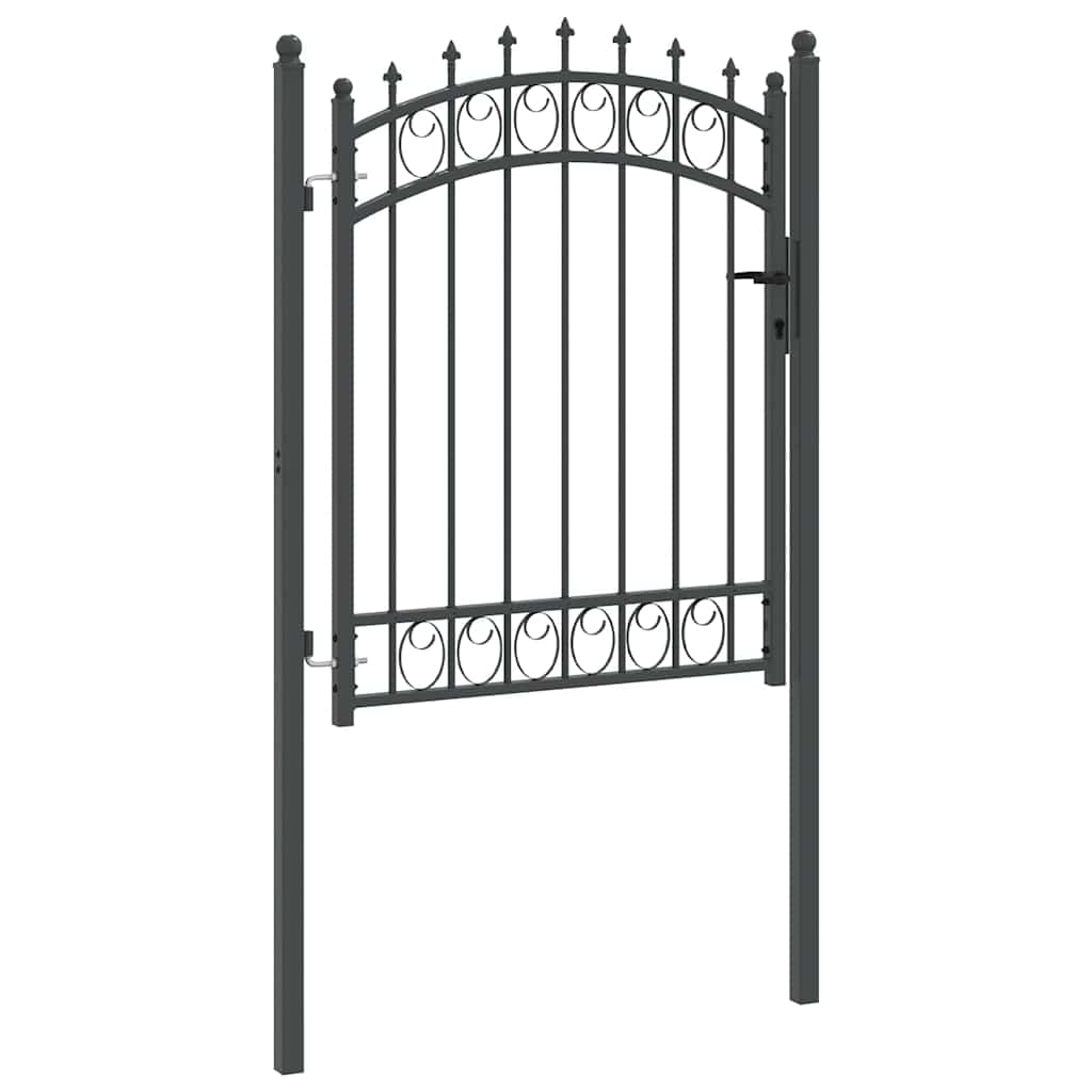 Hegnsportal med pigge EMMEN 150 x 100 cm Grå Låses