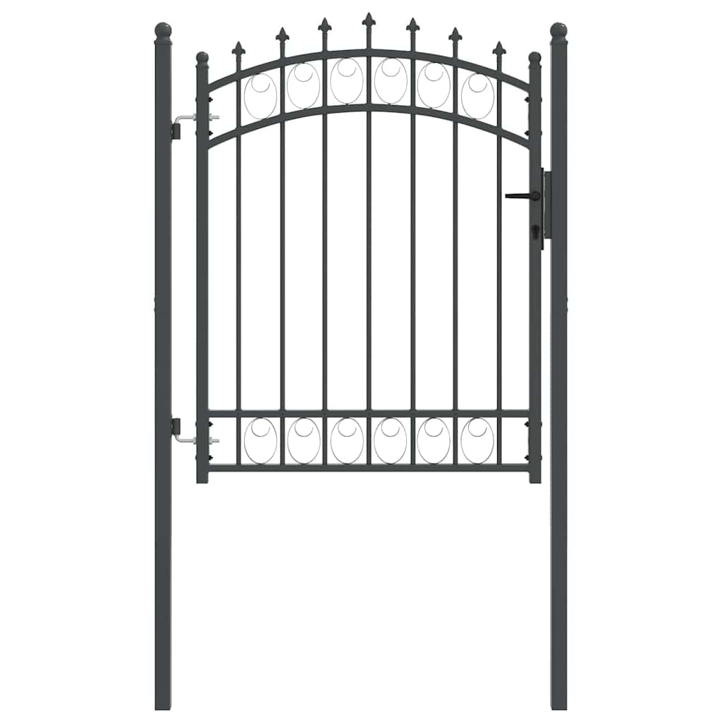 Hegnsportal med pigge EMMEN 150 x 100 cm Grå Låses