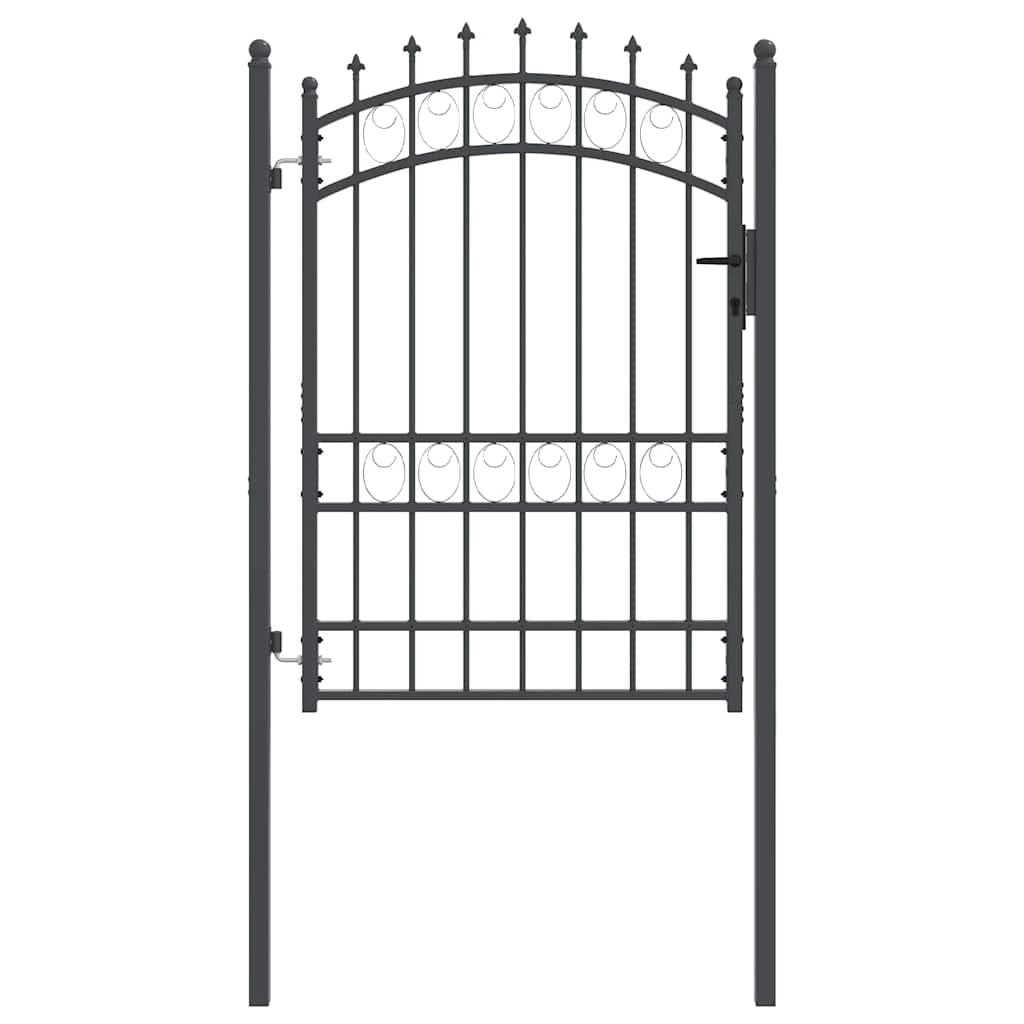Hegnsportal med pigge EMMEN 170 x 100 cm Grå Låses