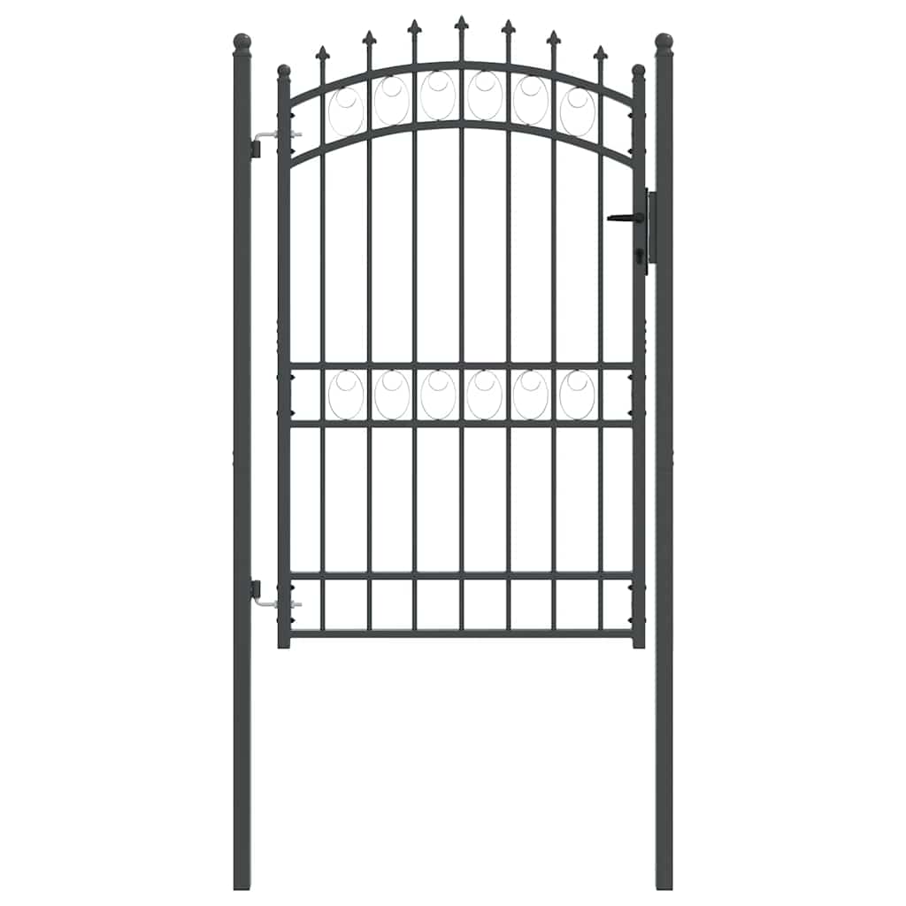 Hegnsportal med pigge EMMEN 200 x 100 cm Grå Låses