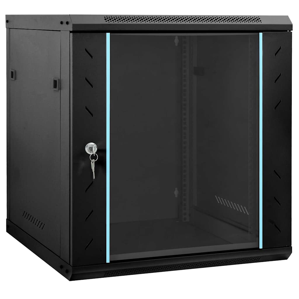 Netværksskab med opbevaring Sort 60 x 45 x 65 cm Stål
