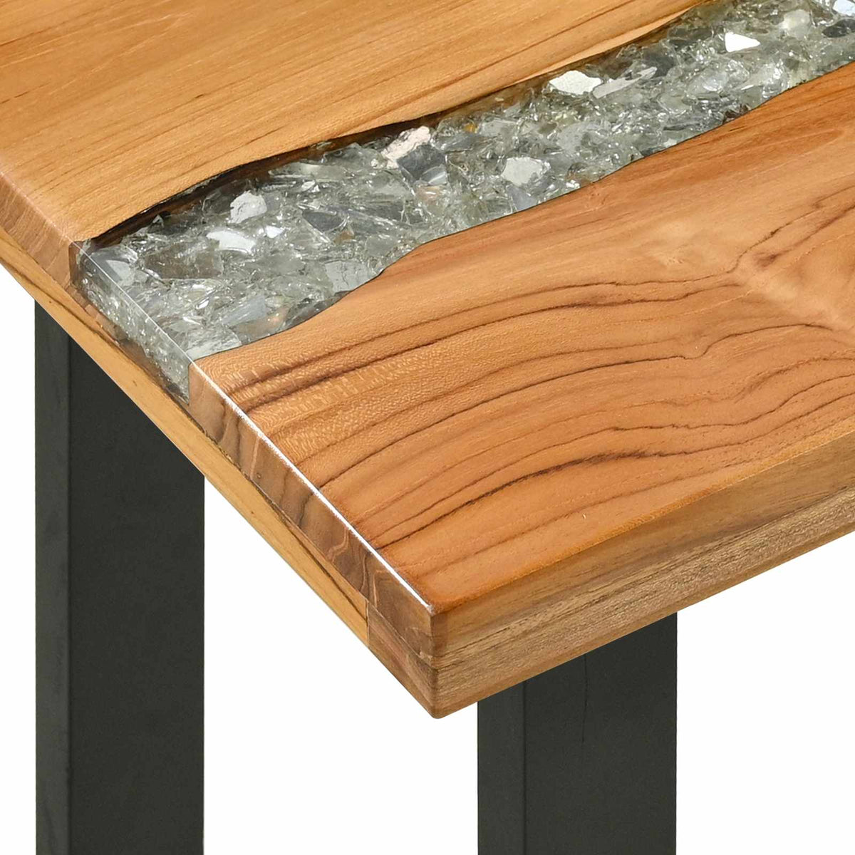 Konsolbord Brun 100 x 35 x 75 cm Massiv Teaktræ