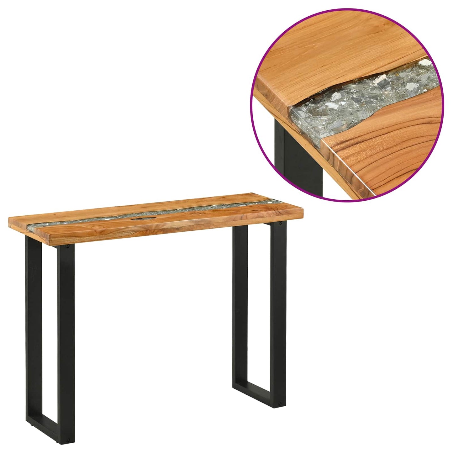 Konsolbord Brun 100 x 35 x 75 cm Massiv Teaktræ