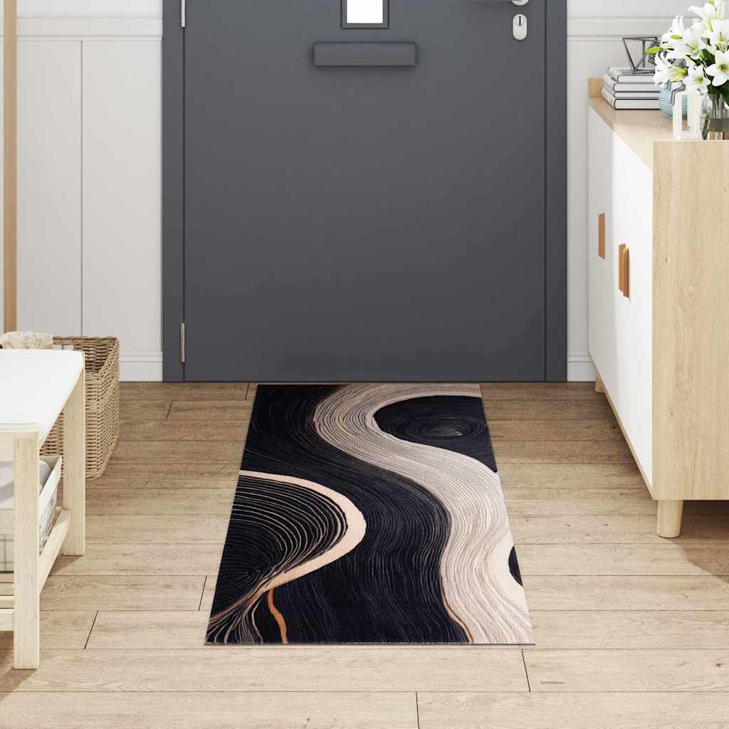 Køkken tæppe Sort 180 x 60 cm Fløjl