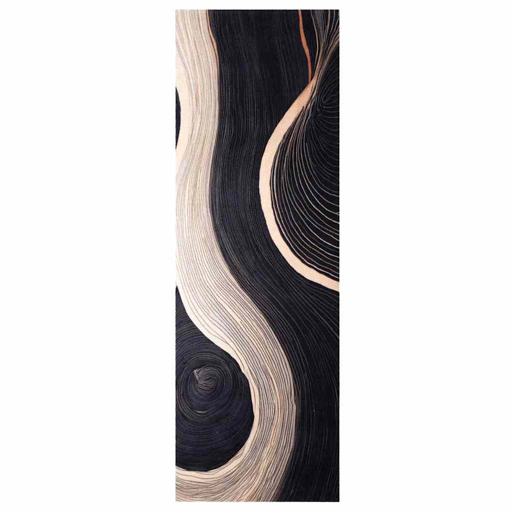 Køkken tæppe Sort 180 x 60 cm Fløjl