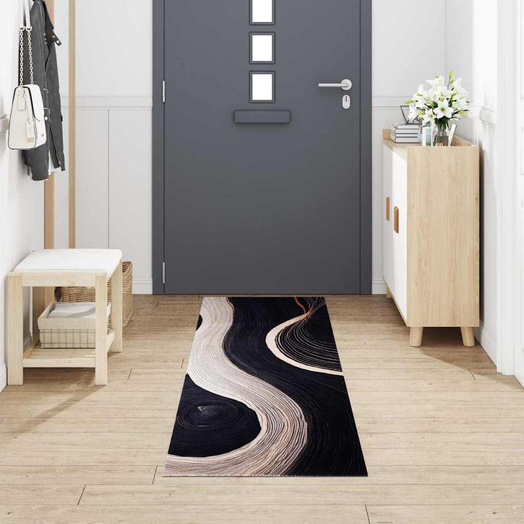 Køkken tæppe Sort 300 x 60 cm Fløjl