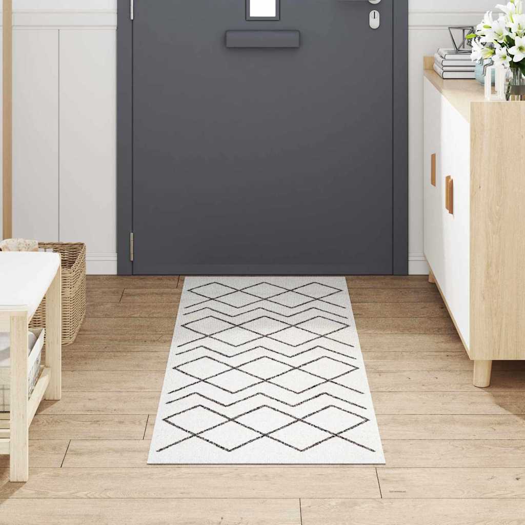 Køkken tæppe Hvid 180 x 60 cm Fløjl