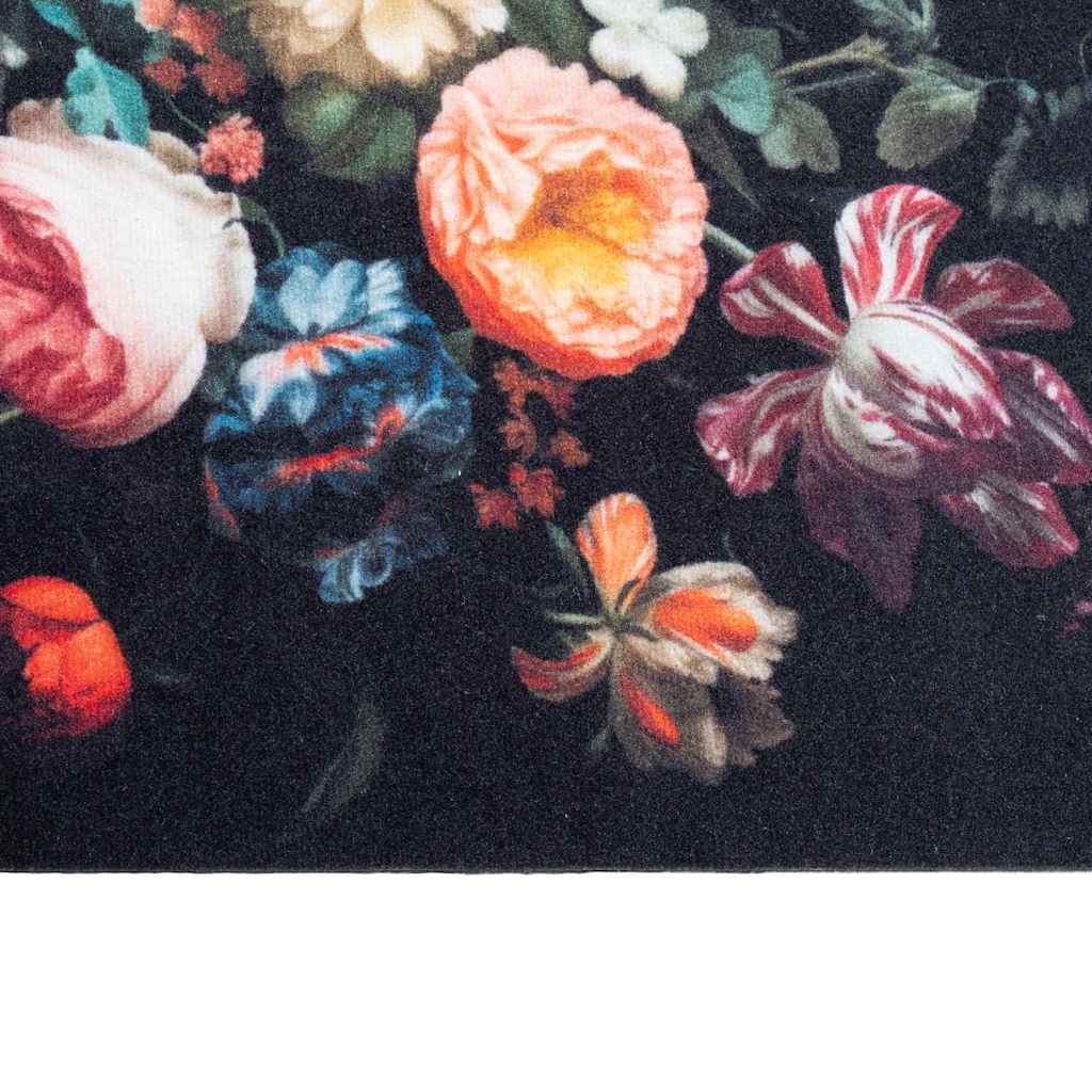 Køkken tæppe Sort 180 x 60 cm Fløjl