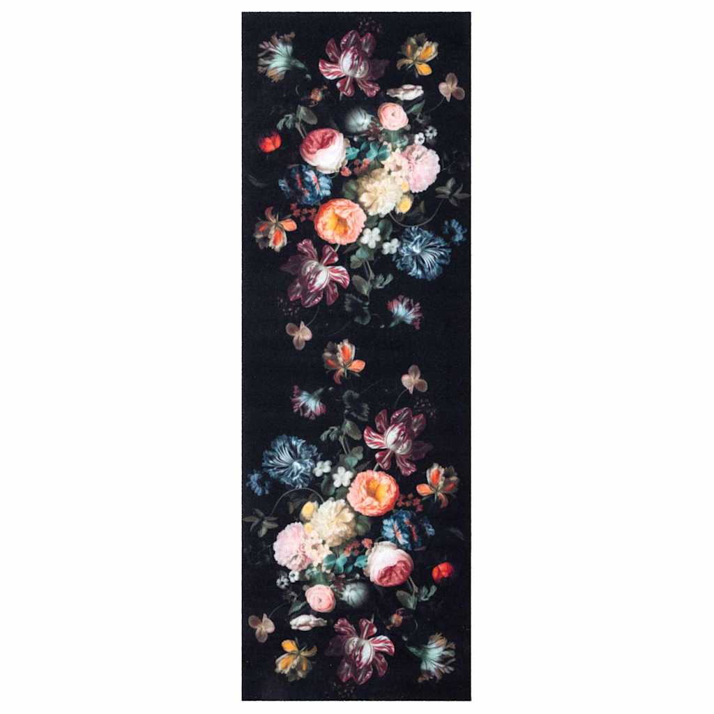 Køkken tæppe Sort 180 x 60 cm Fløjl
