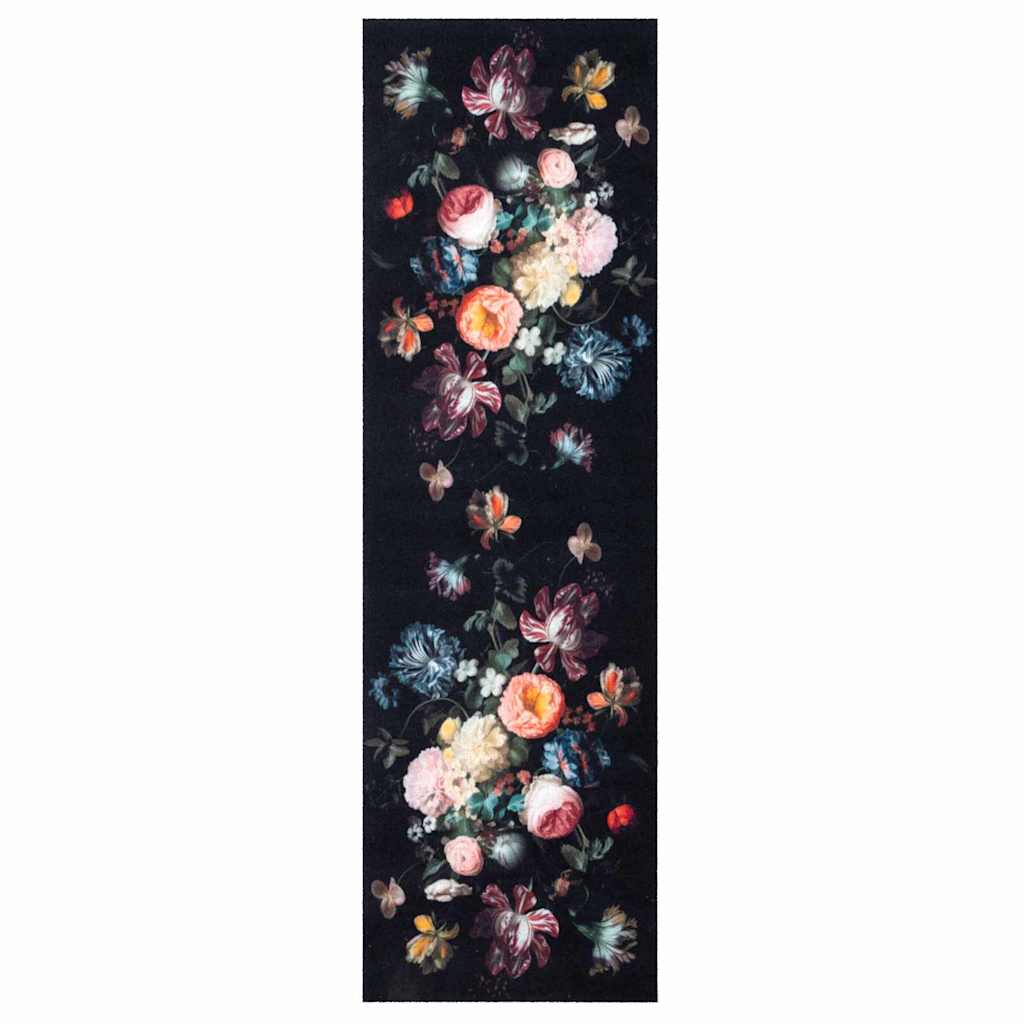 Køkken tæppe Sort 300 x 60 cm Fløjl