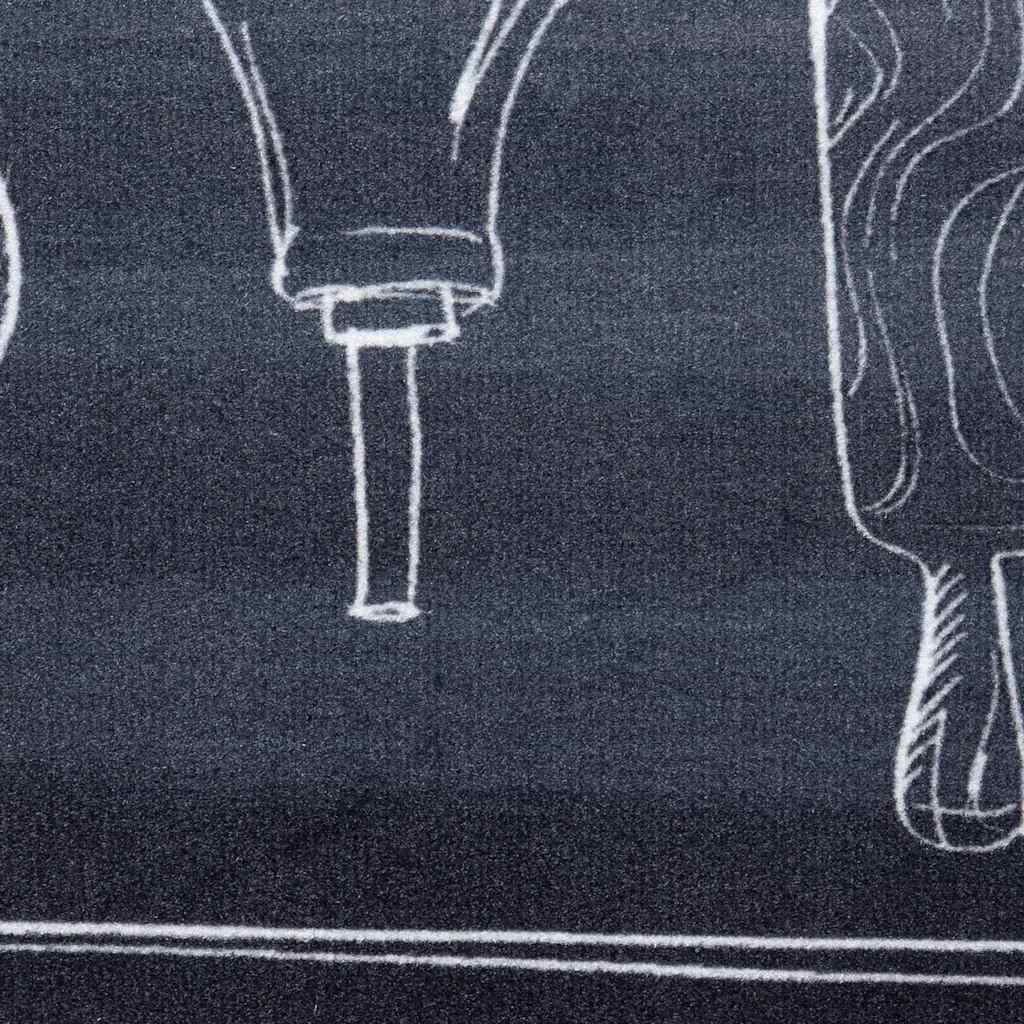Køkken tæppe Sort 180 x 60 cm Fløjl