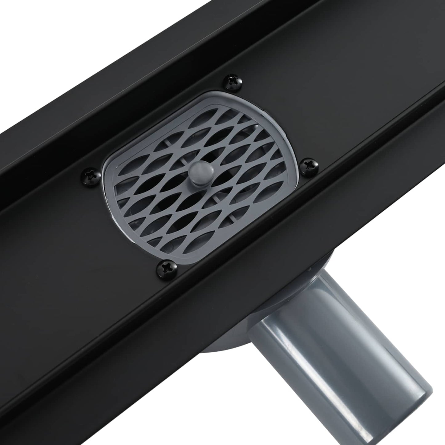Bruserafløb 2-i-1 med 360° Siphon Sort 80 cm Rustfrit Stål 304